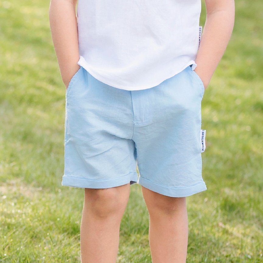 Linnen chino shorts Light blue 146/152