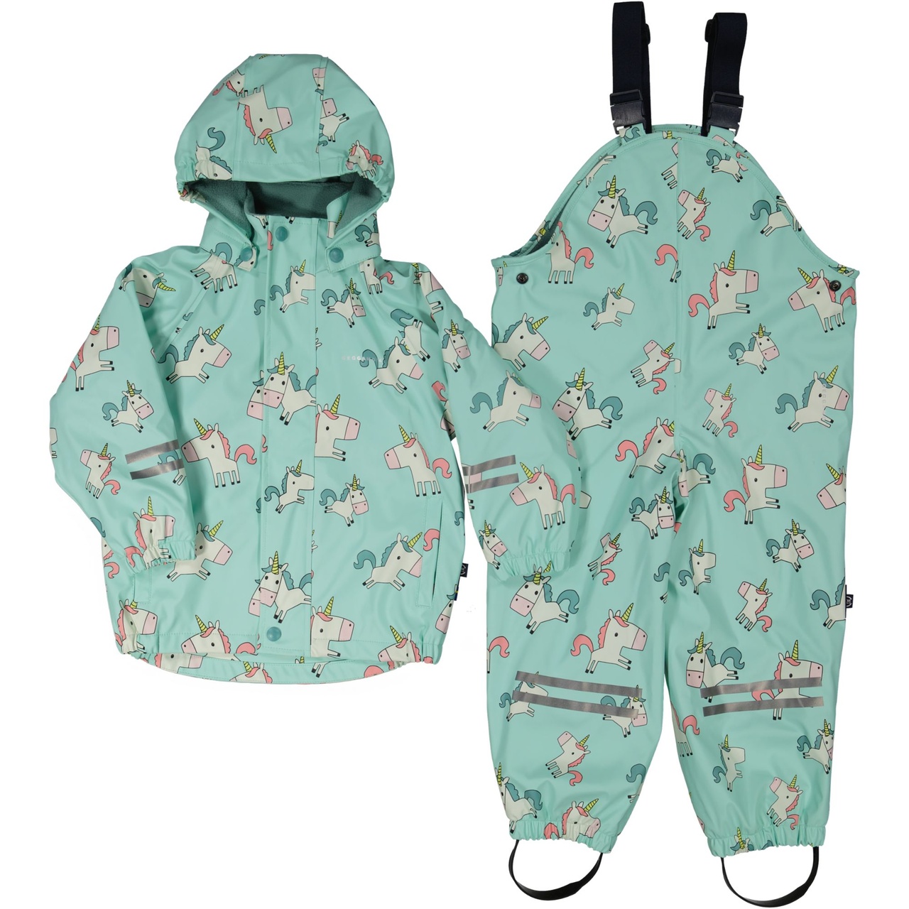 Rain set fleece Unicorn mint  110/116