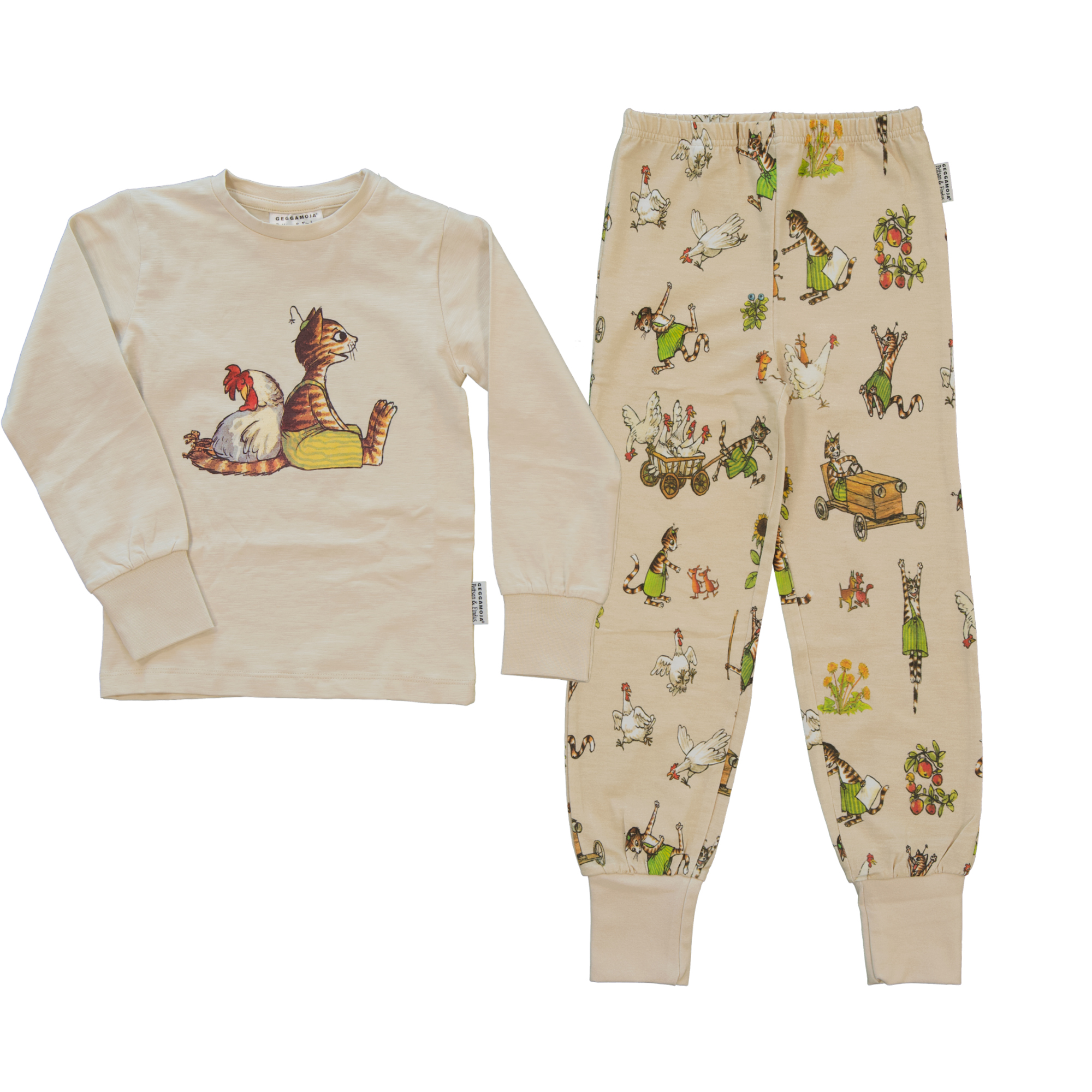 Two piece pyjamas Pettson and Findus Beige