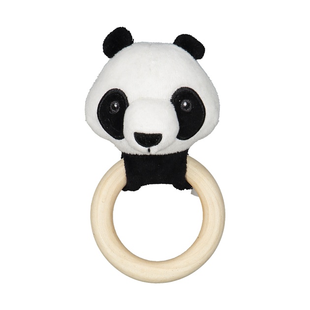 Panda rattle teething ring Black/white