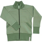 Zip sweater Mossgr/gr str  122/128