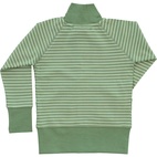 Zip sweater Mossgr/gr str  122/128
