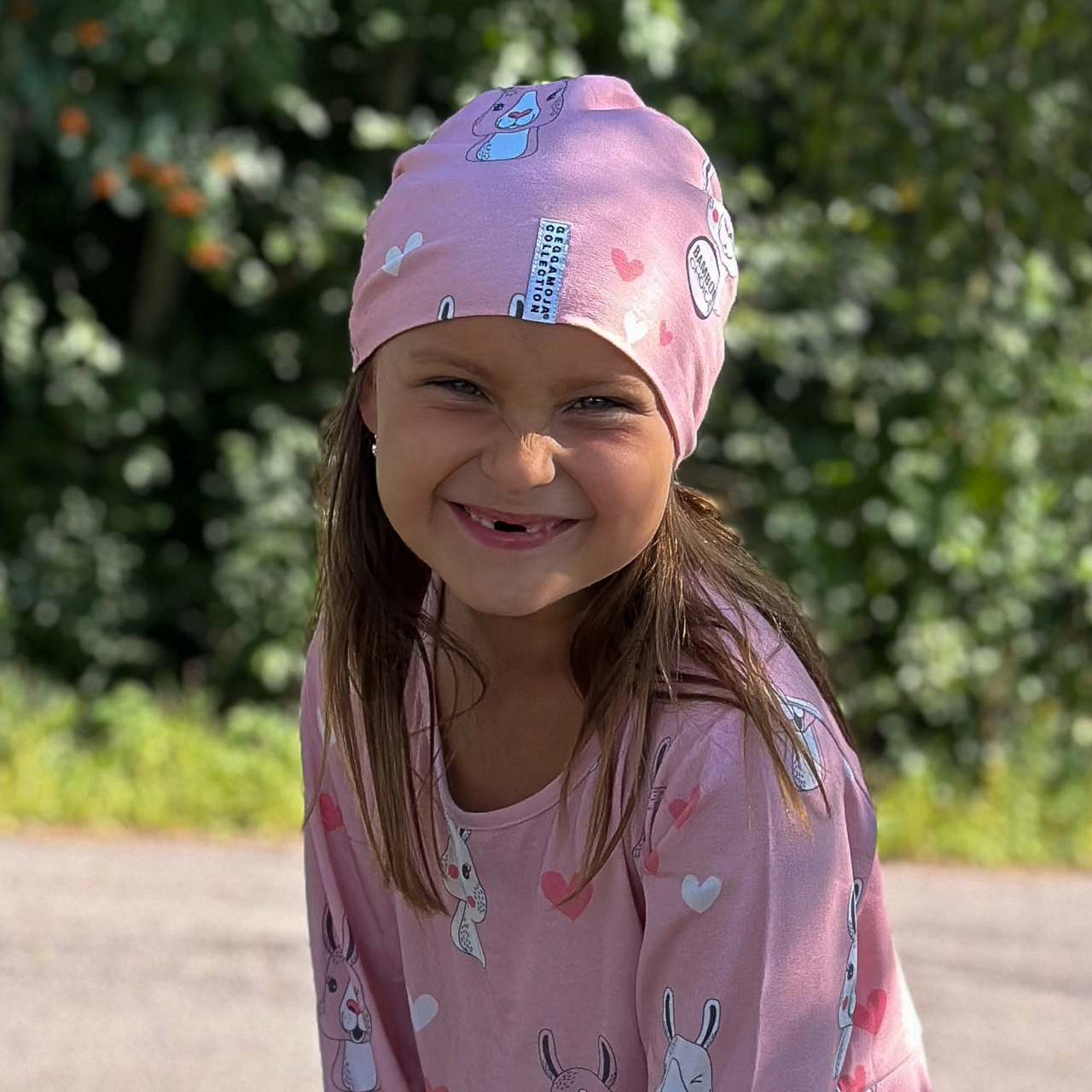 Beanie Bambus Rosa Lama S 2-4 Year