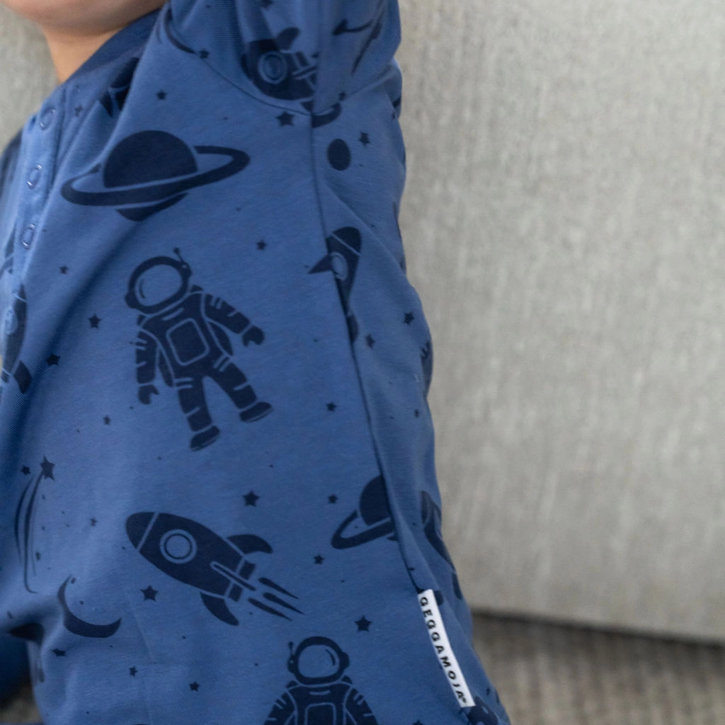 Opa-Shirt Bambus Blauer Astronaut 122/128