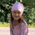 Bamboo beanie fleece Pink lama L 6 - Adult