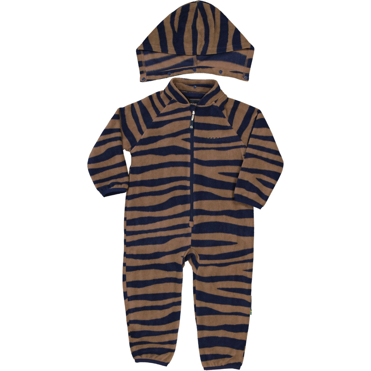 Fleeceoverall Blau/Braun 62/68