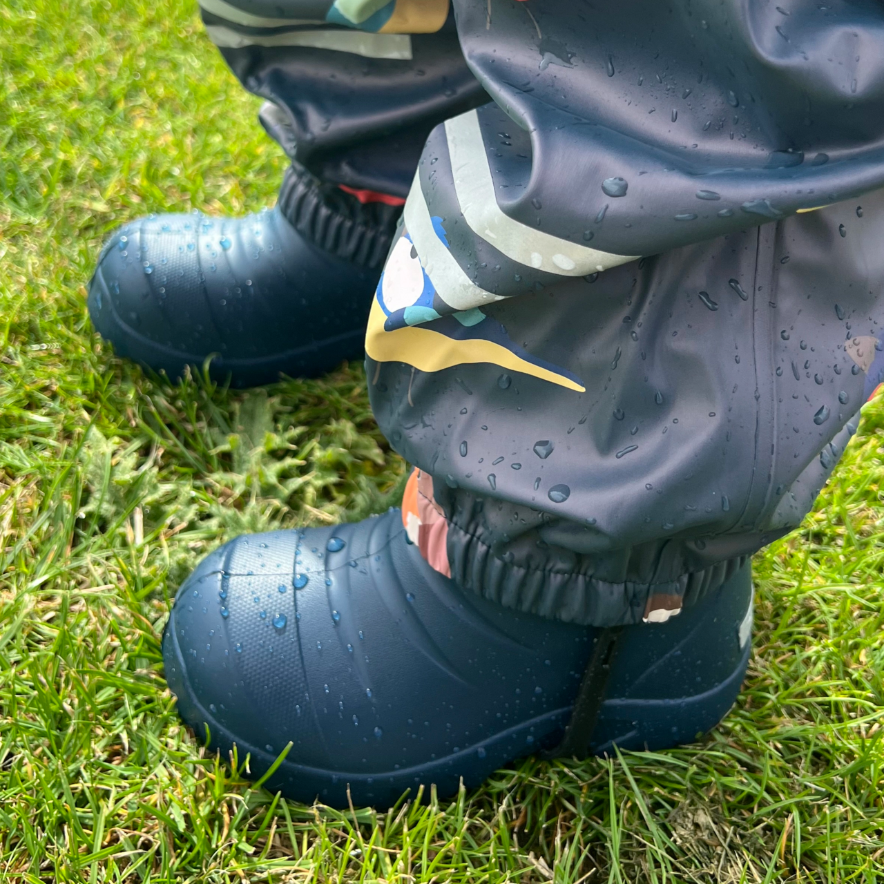 Fodrade gummistövlar/Allvädersstövlar Navy 29