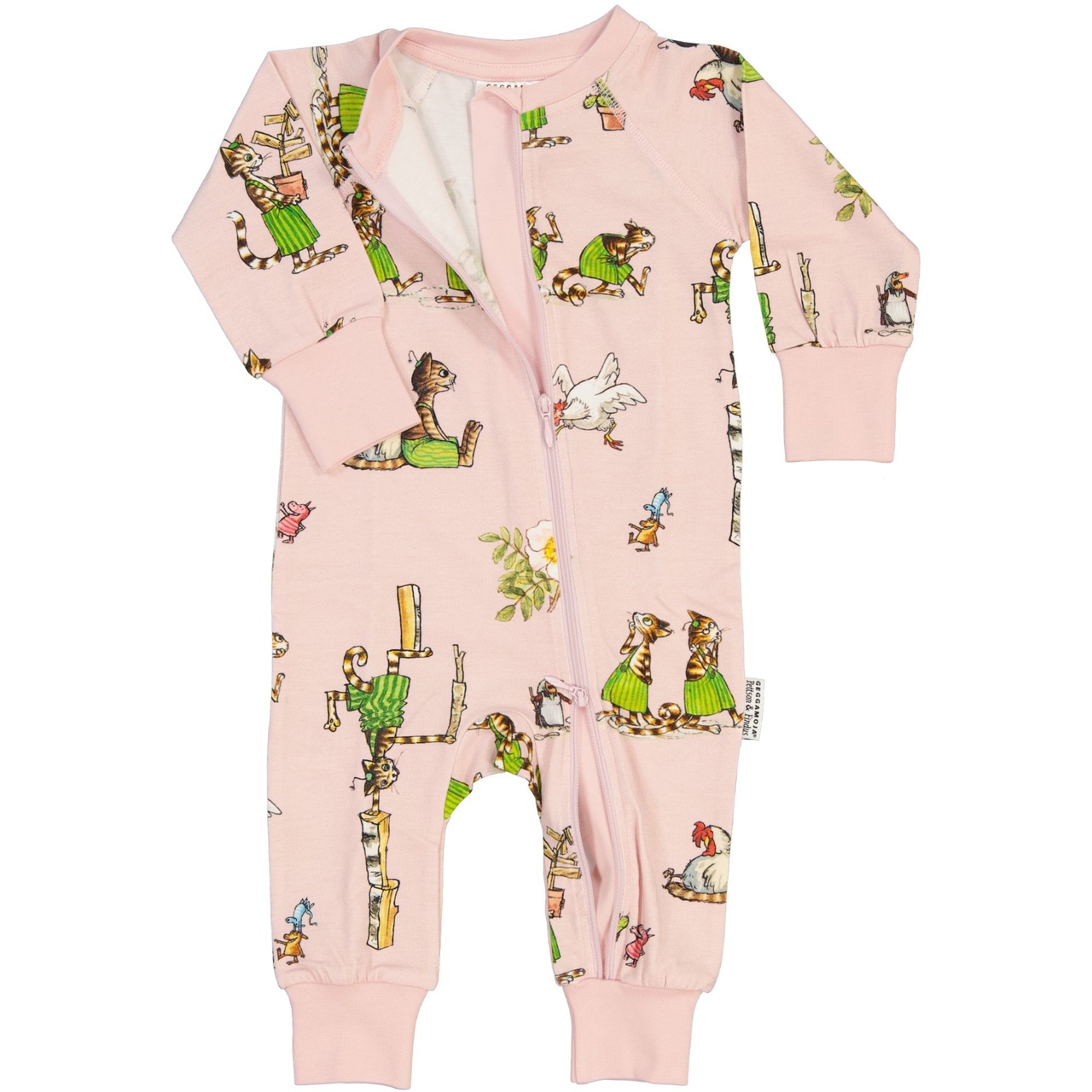 Pettson and Findus Pyjamas 2-way zip Dust pink  74/80