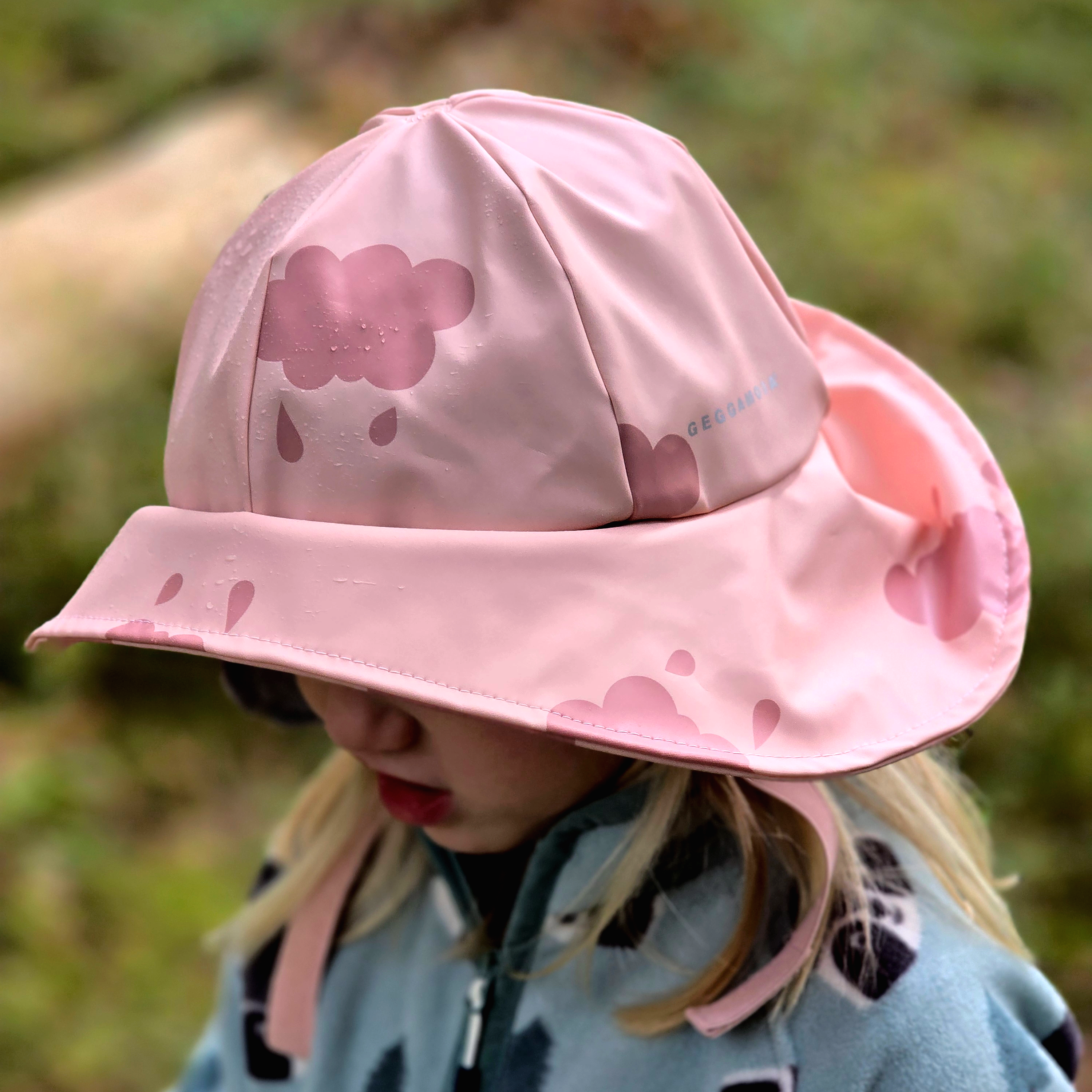 Sydväst /Regnhatt fodrad Moln Rosa