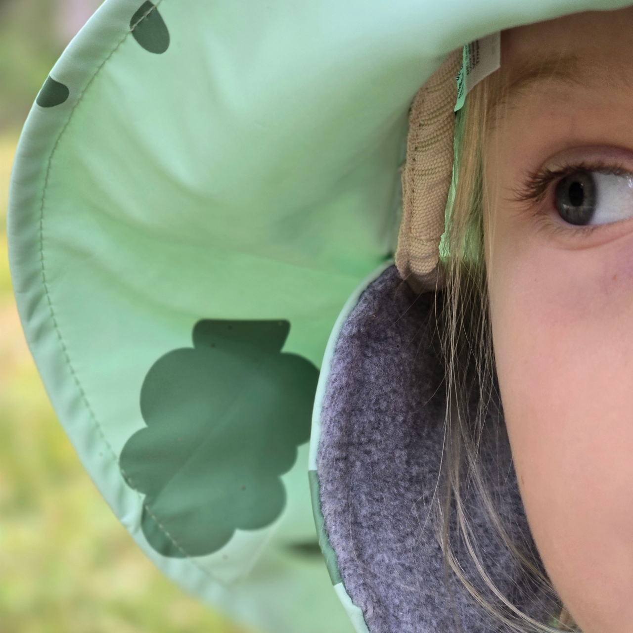 Rain hat fleece Mint cloud  2-4
