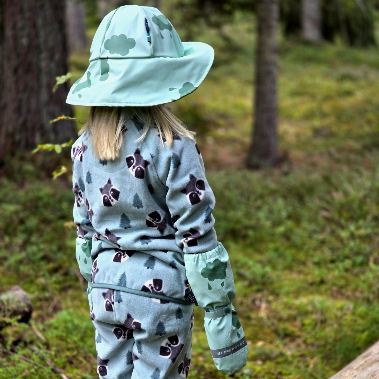 Rain hat fleece Mint cloud  2-4
