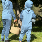 Unterwäsche Overall Merinowolle Blau