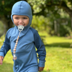 Unterwäsche Overall Merinowolle Blau