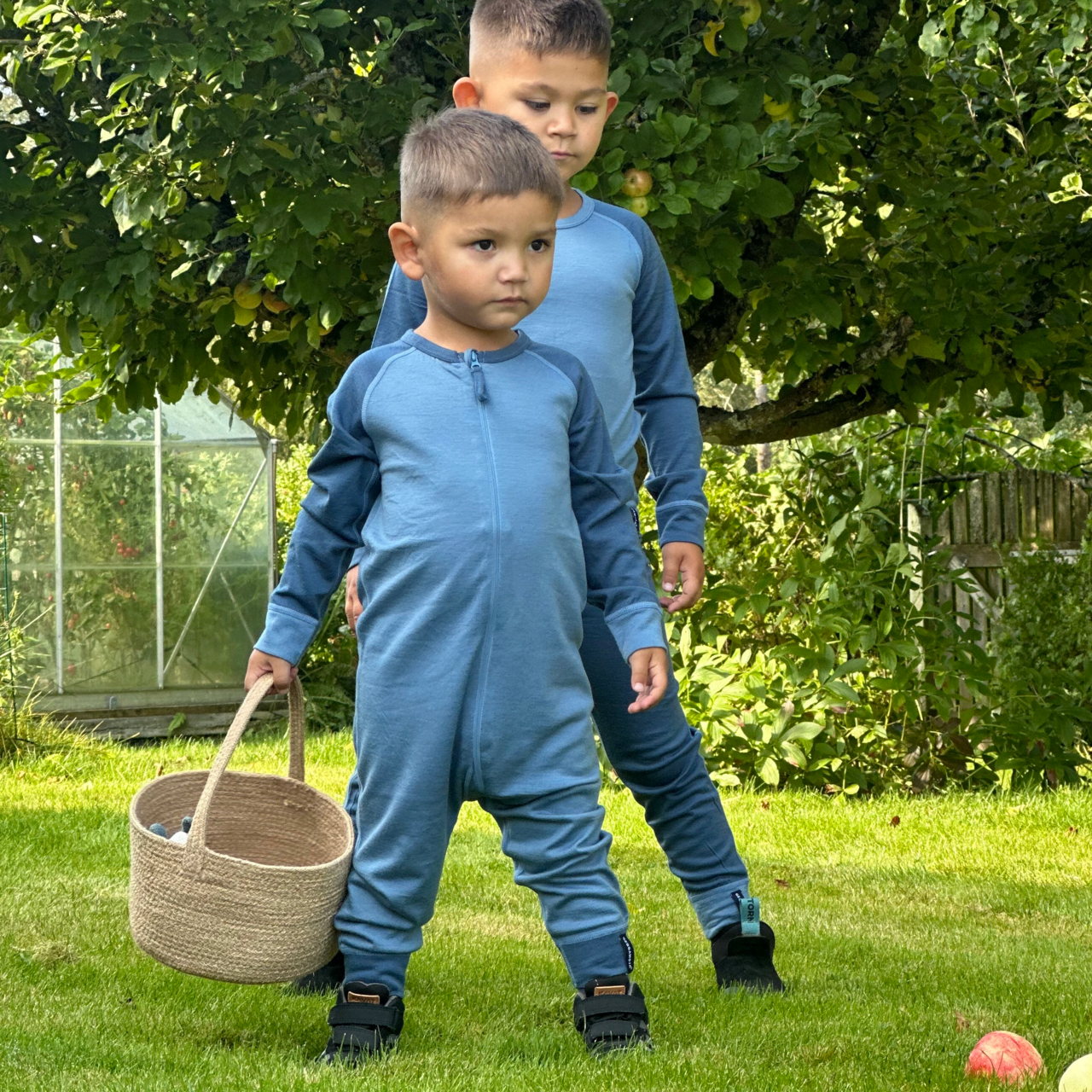 Unterwäsche Overall Merinowolle Blau
