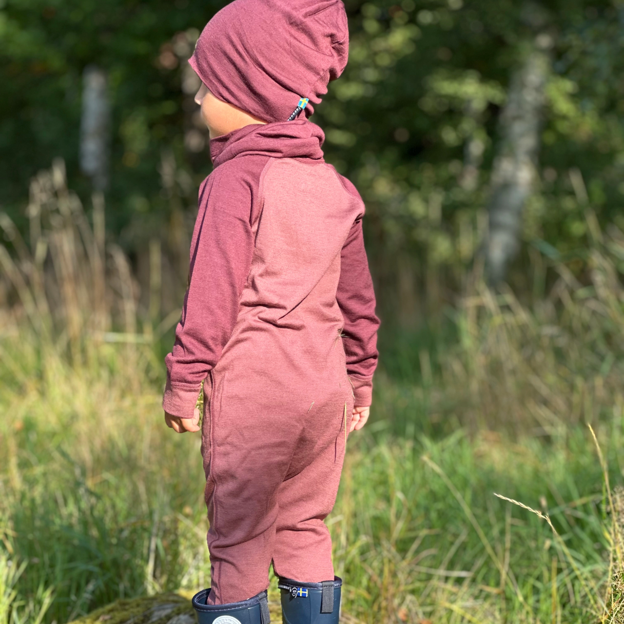 Unterwäsche Overall Merinowolle Rot