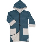 Kids Bathrobe Greymel/navy str