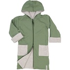 Kids Bathrobe Greymel/green str  122/128