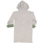 Kids Bathrobe Greymel/green str  122/128