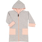 Kids Bathrobe Greymel/pink str  74/80