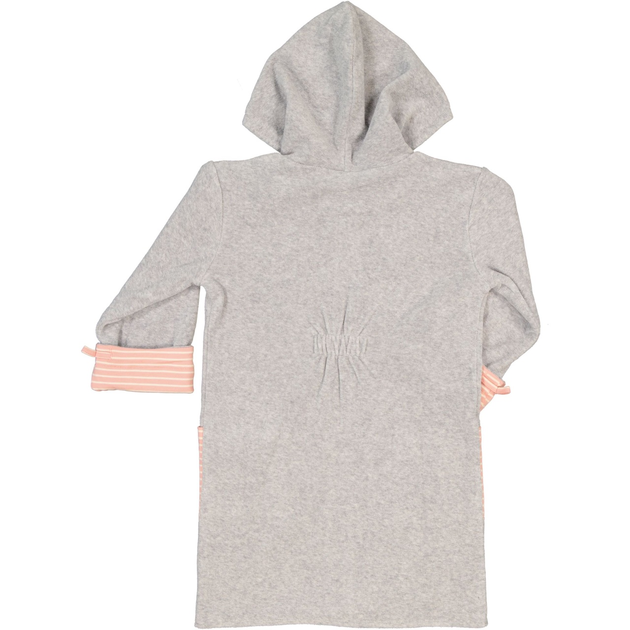 Kids Bathrobe Greymel/pink str  74/80