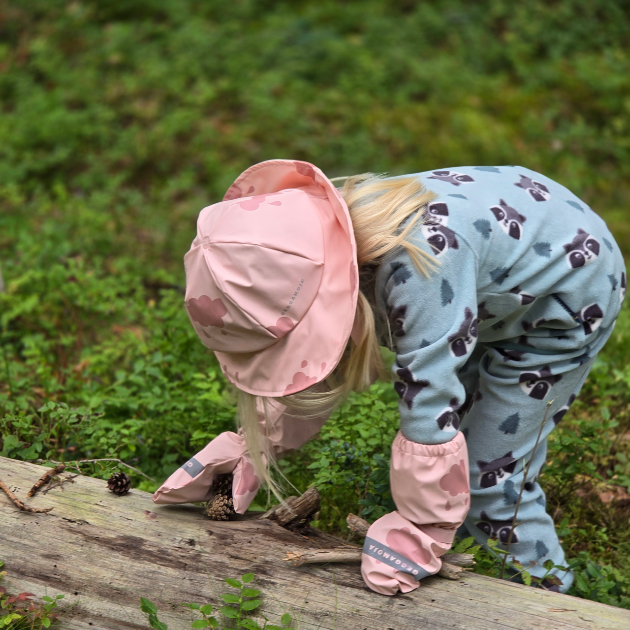 Regnvantar fleecefodrade Moln Rosa 6-8 år