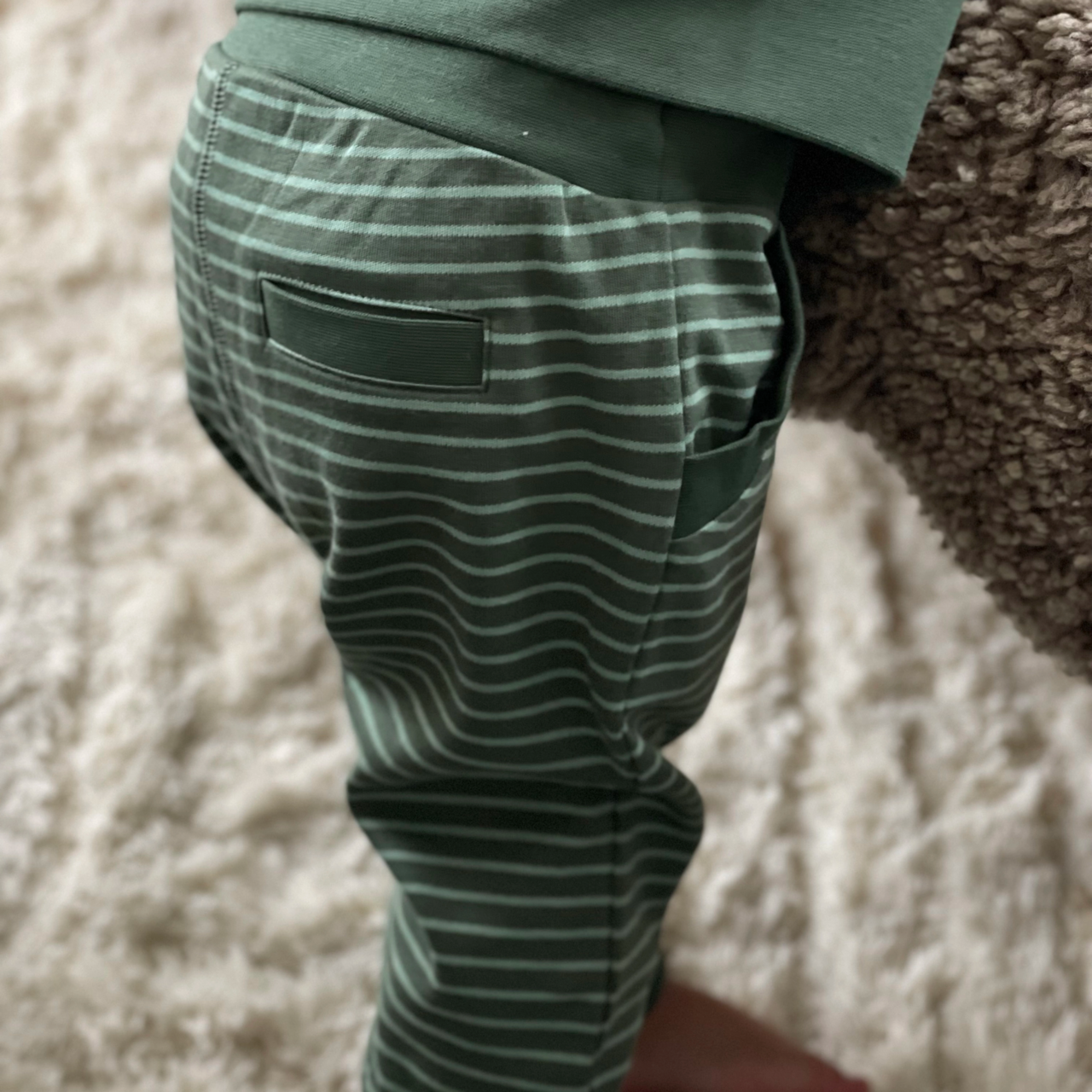 Longpants Mossgr/gr str  86/92