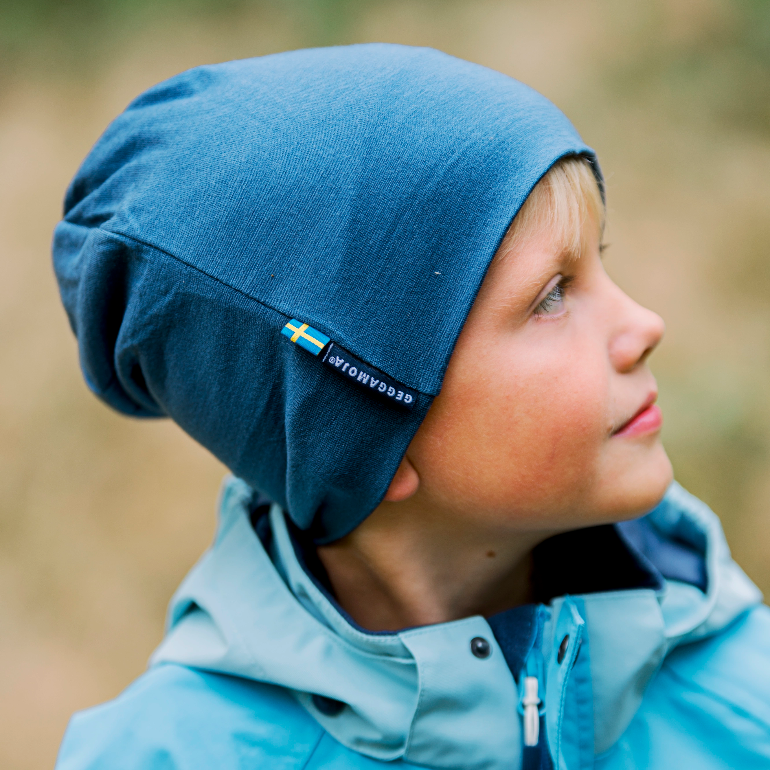 Merino wool beanie Blue