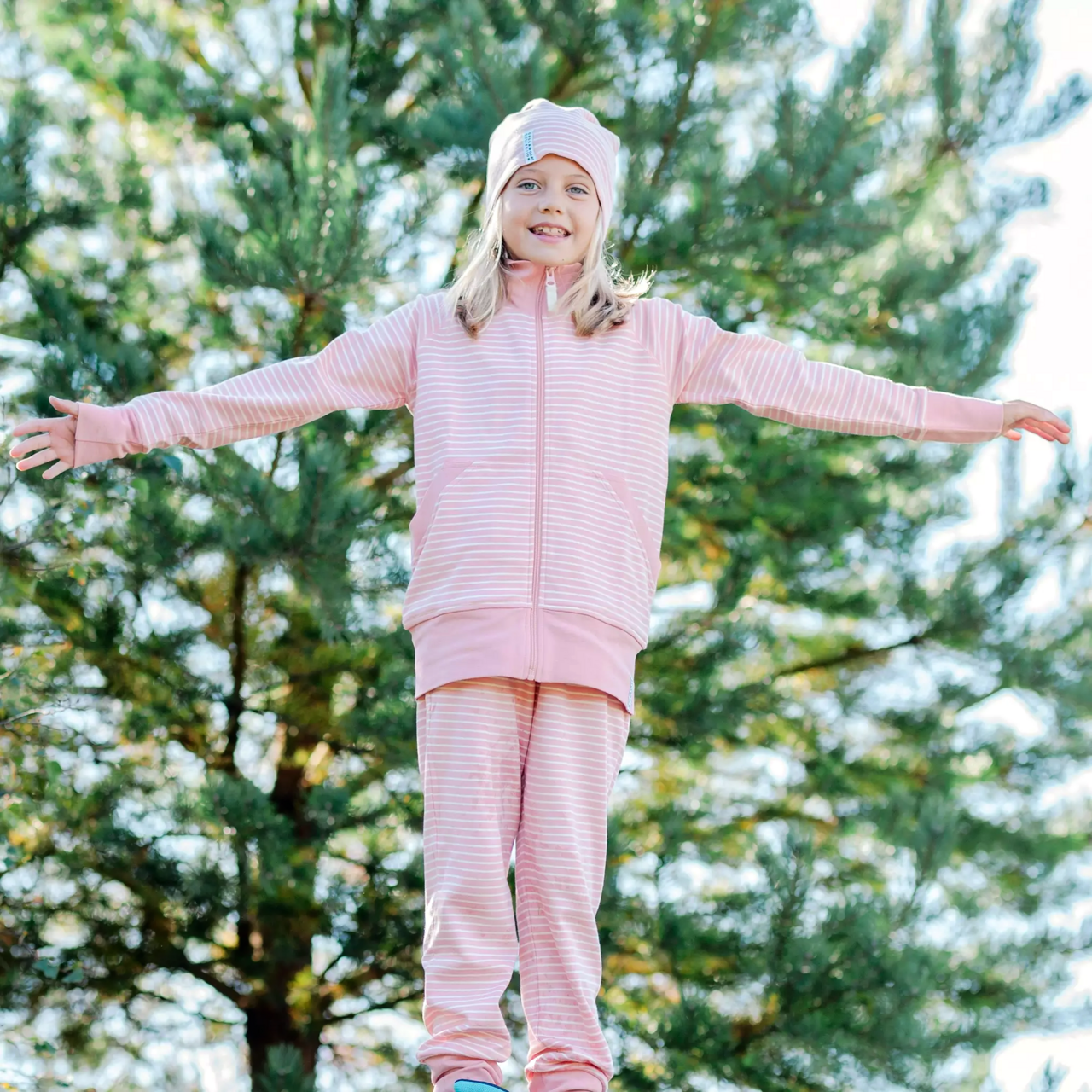 Zip sweater Pink/offwhite  146/152