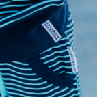 Zip sweater Navy/turq str 110/116