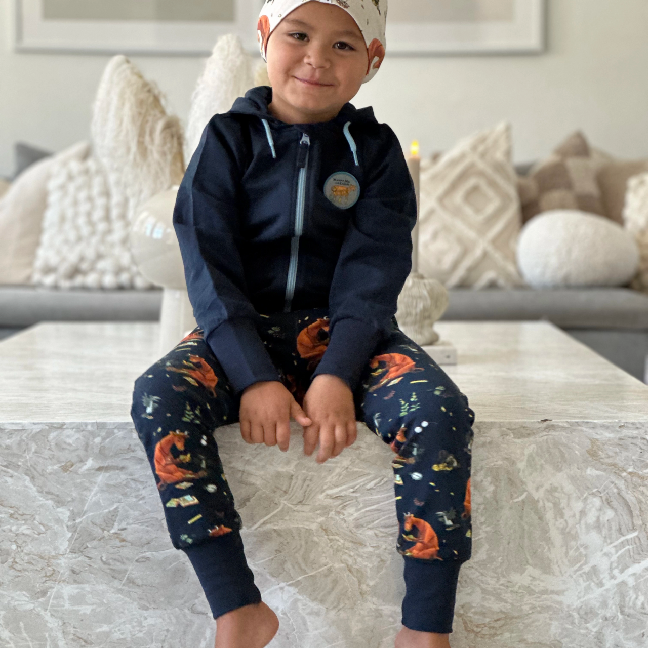 Mamma Mu College hoodie Navy Patch  74/80