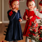 Flanavy dress flounce navy 134/140