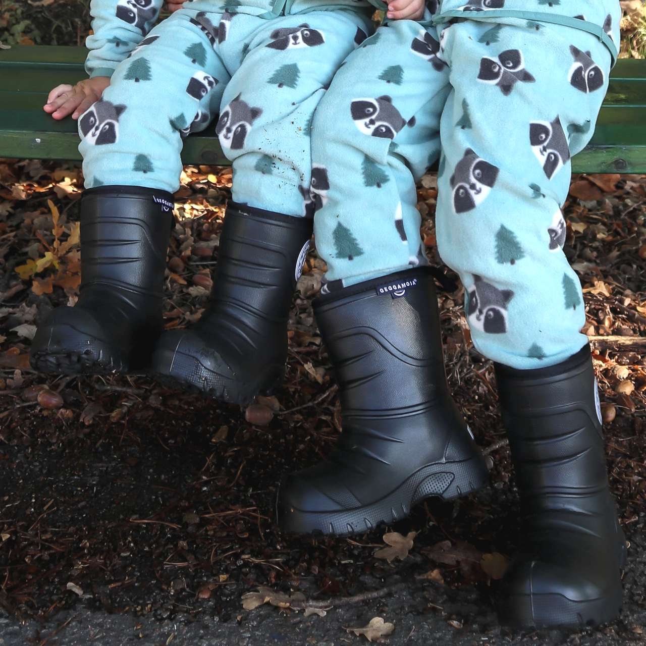 Gefütterte Gummistiefel Black