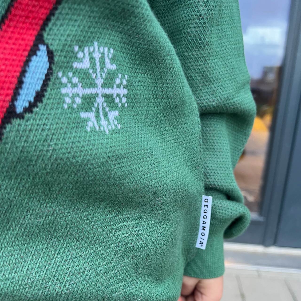 Knitted crew neck sweater Mossgreen  134/140