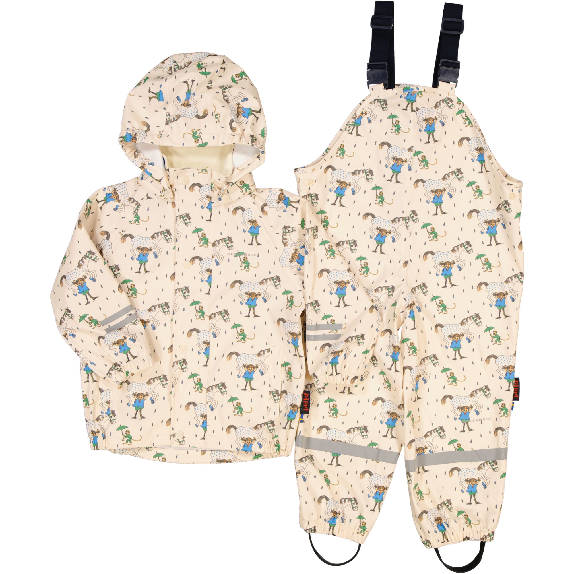 Pippi Longstocking Rain set Beige