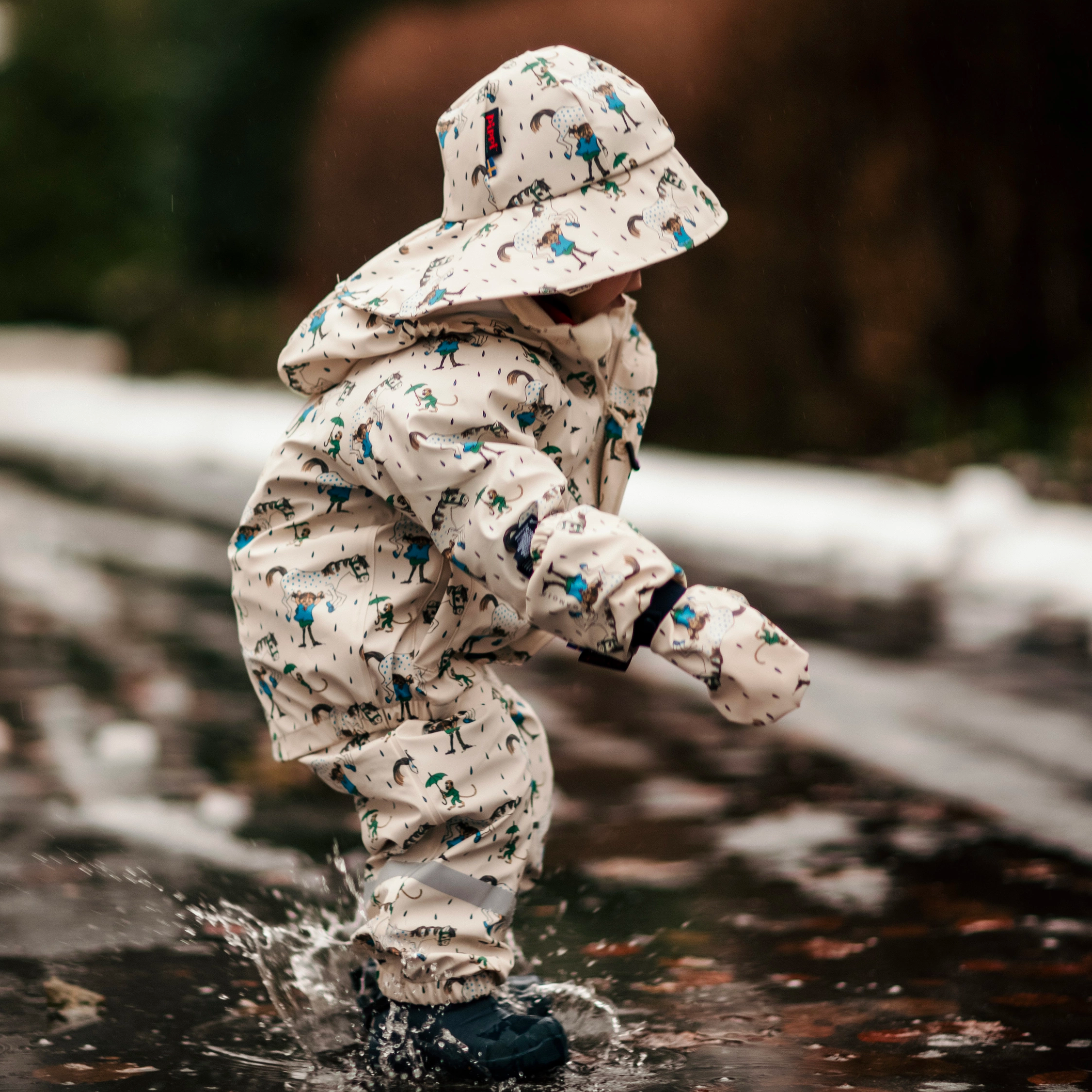 Pippi Longstocking Rain set Beige