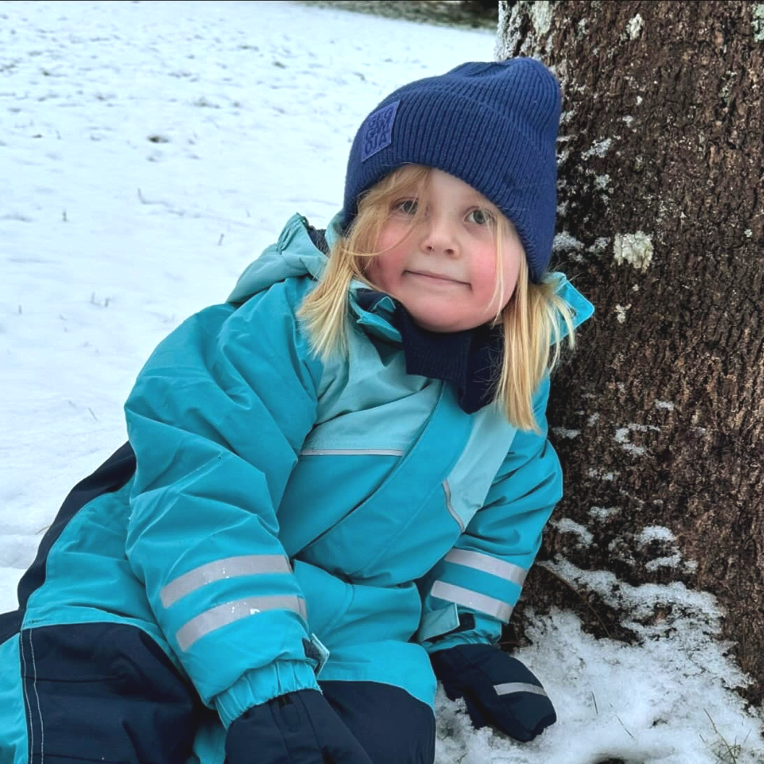 Knitted beanie patched Blue 2-6 Y