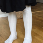 Zopfgestrickte Strümpfe Offwhite