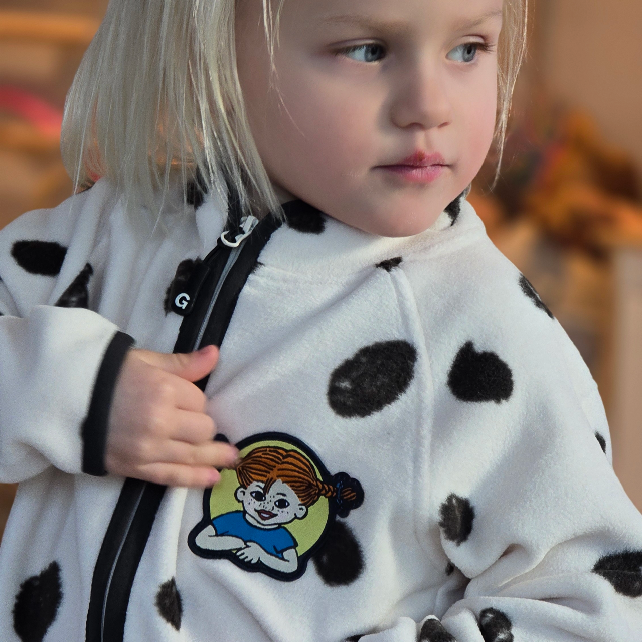 Pipi Pikksukk Fleece jacket Dots  74/80