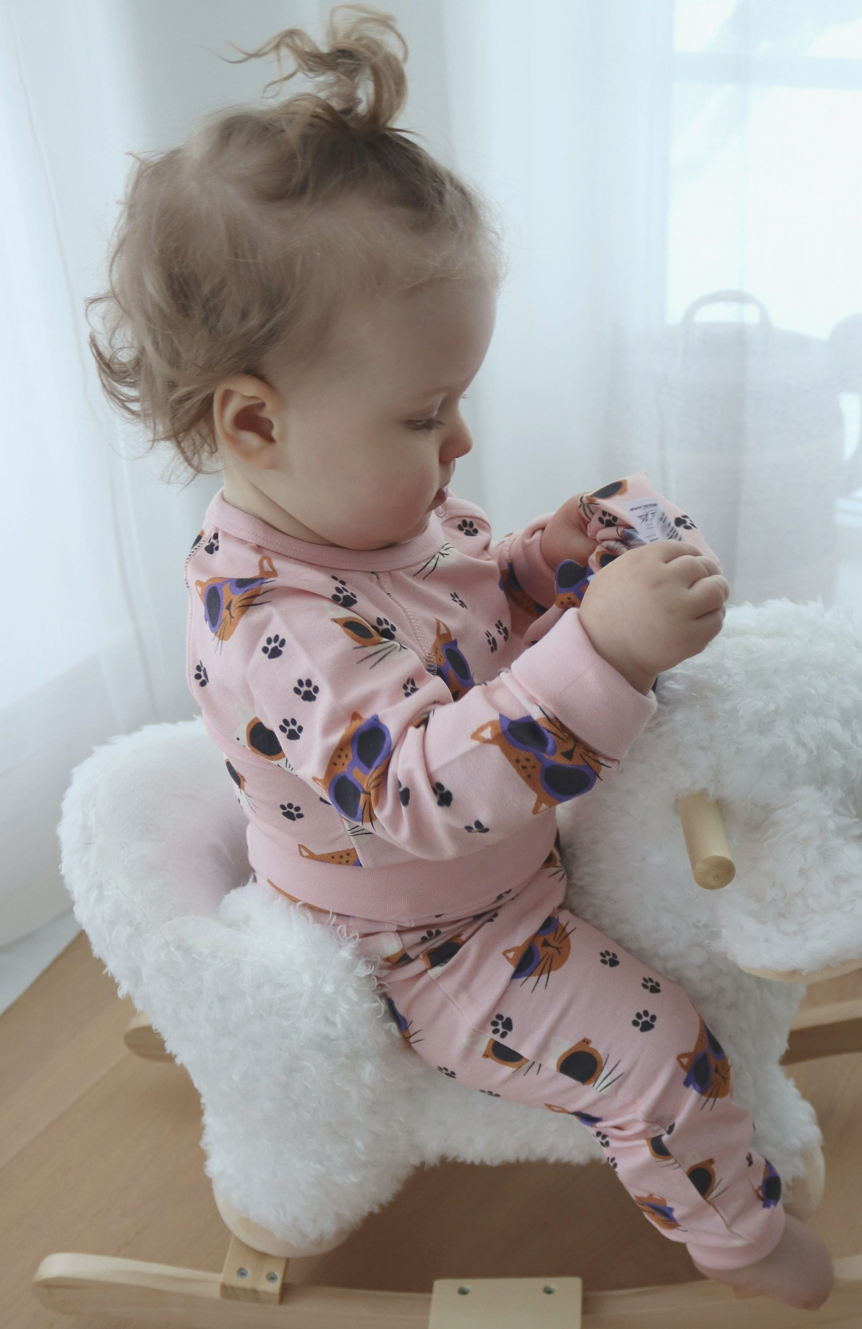 Bamboo Body L.S Pink Cool Cats