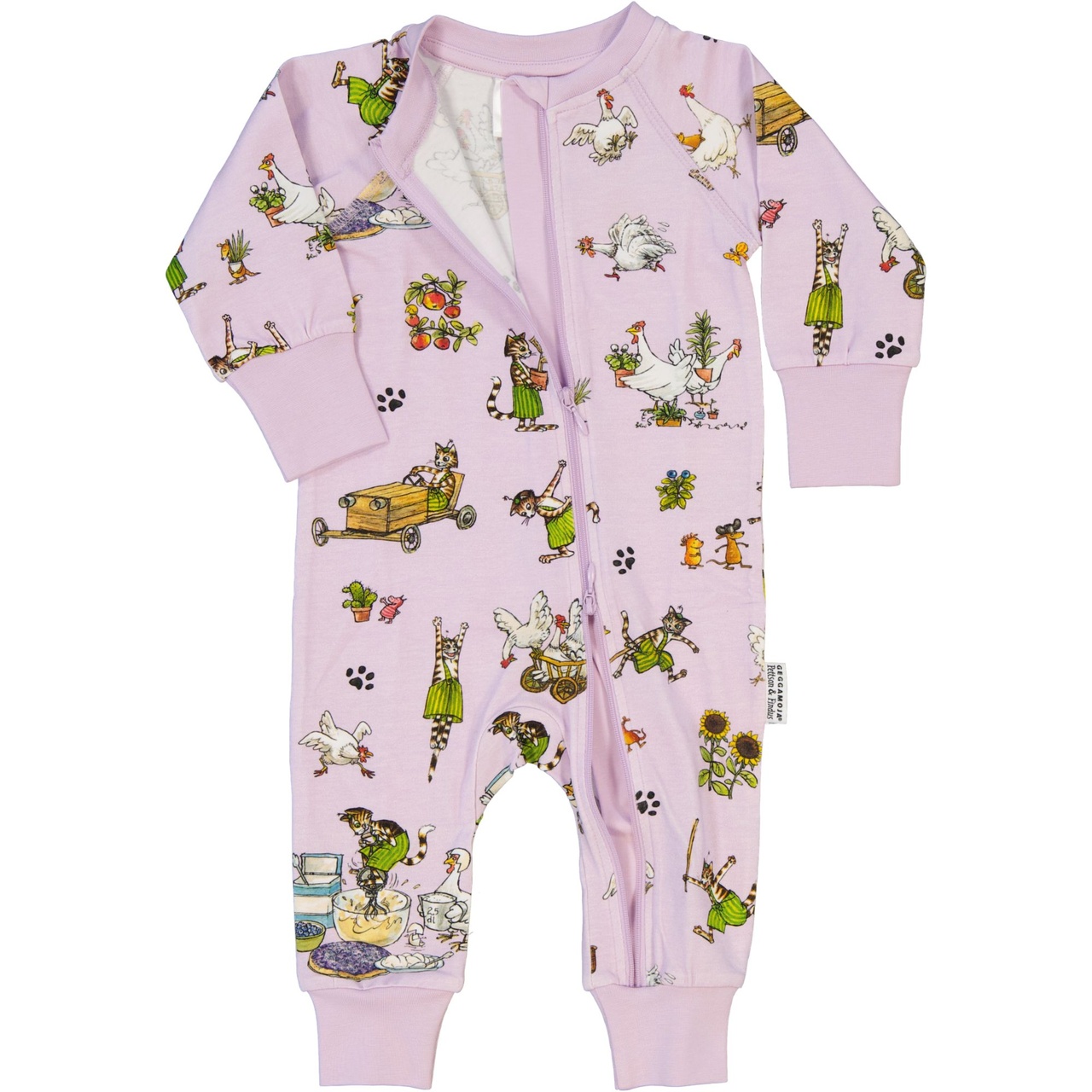 Pettersson und Findus 2-Wege-Reißverschluss-Pyjama Lila
