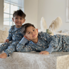 Zweiteiliger Pyjama Bambu Bulldog Blau