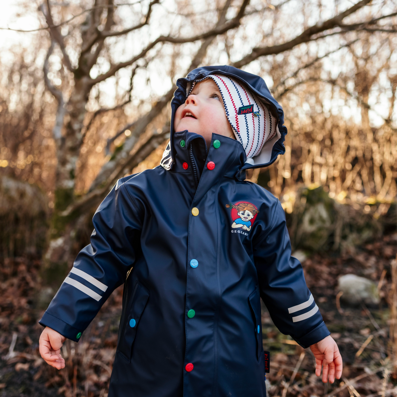 Pippi Longstocking Rain jacket Navy 98/104