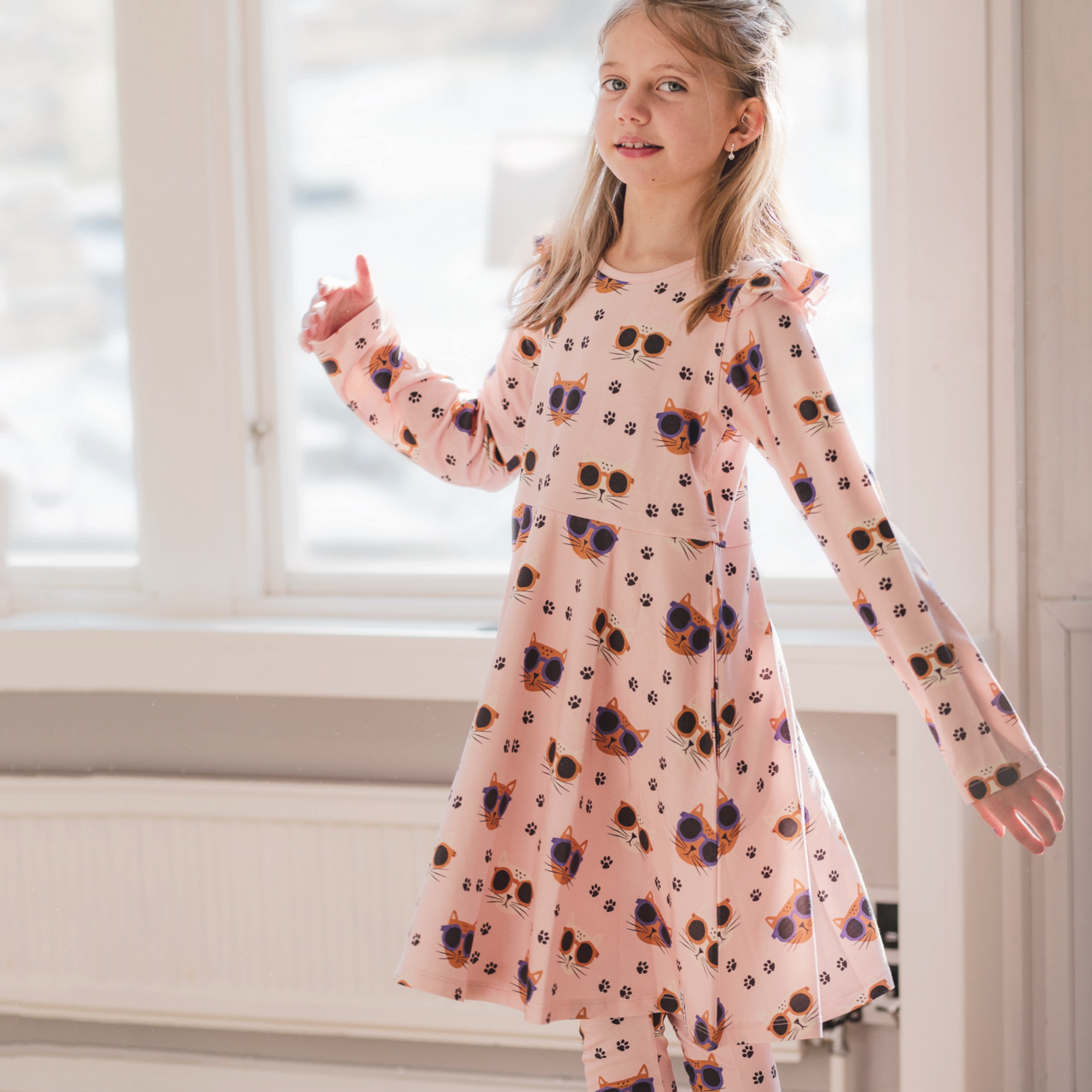 Drehkleid Bambu Cool Cats Rosa