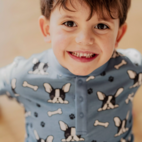 Großvater Pullover Bambu Bulldog Blau 74/80