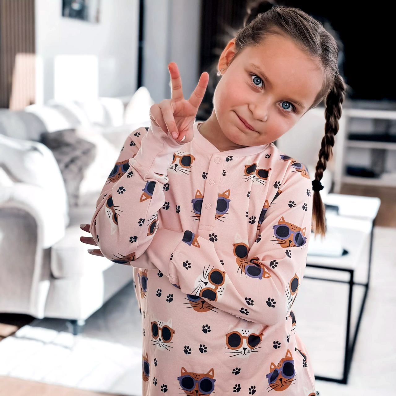 Großvater Pullover Bambu Cool Cats Rosa