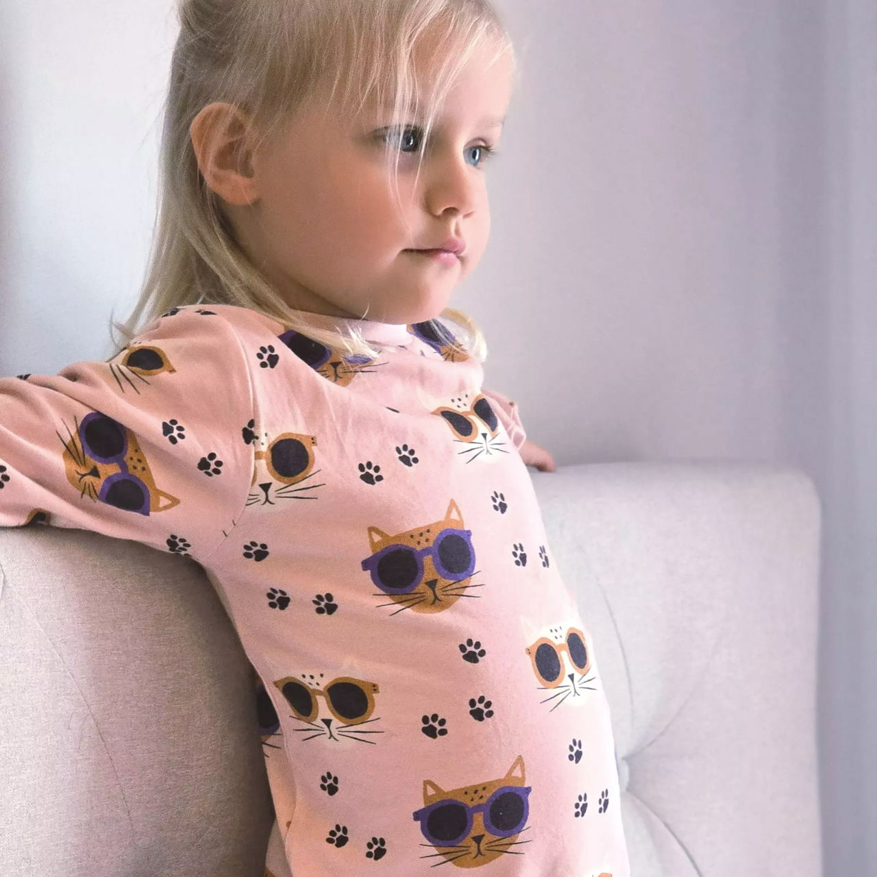 Pyjamas tvådelad Bambu Cool Cats Rosa 74/80