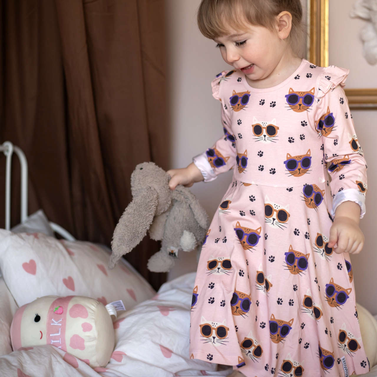 Drehkleid Bambu Cool Cats Rosa