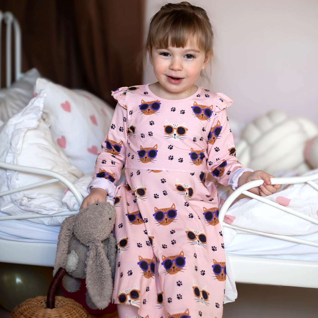 Drehkleid Bambu Cool Cats Rosa 98/104