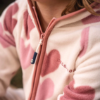 Fleeceset Hjärtan Rosa 110/116
