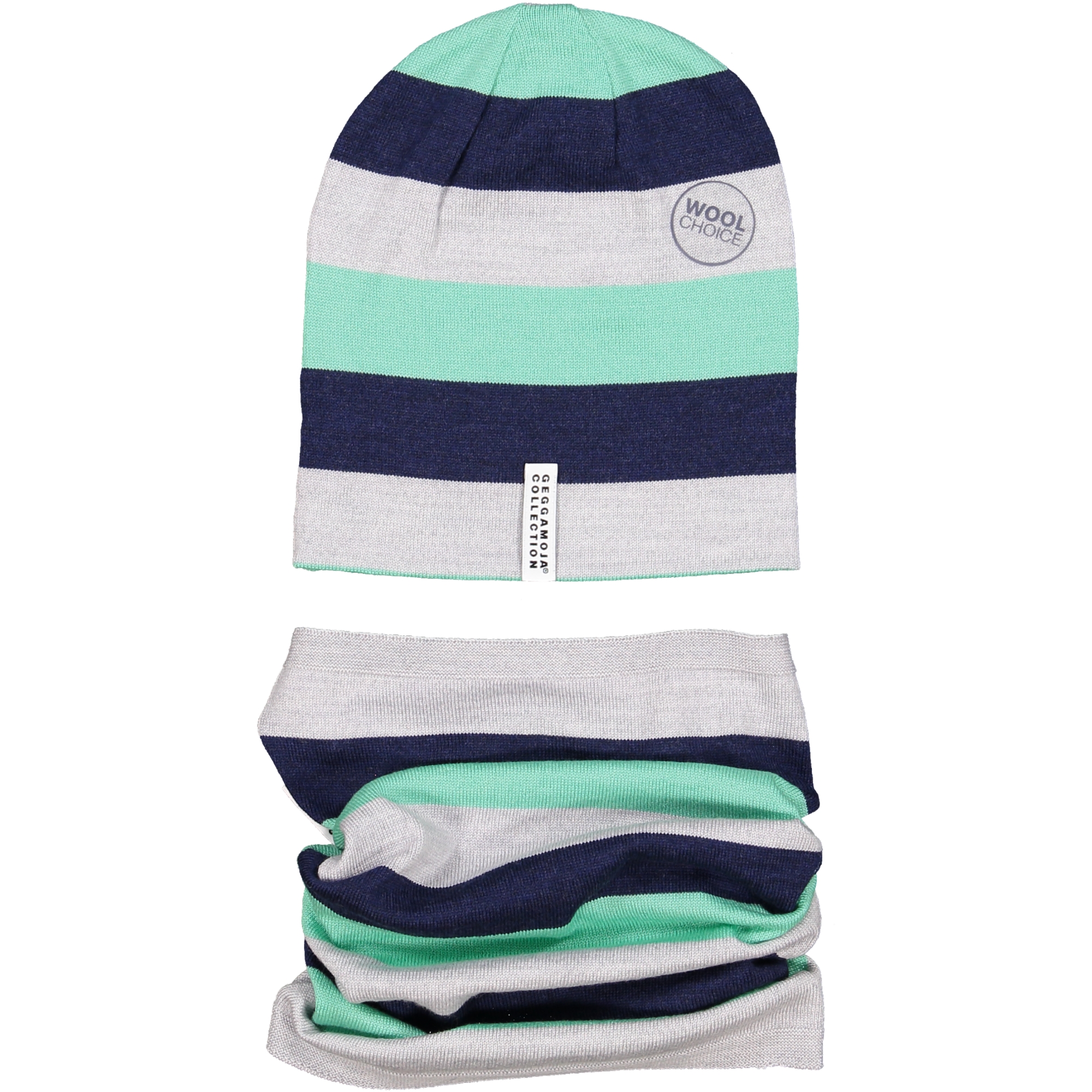 Wool cap Green stripe